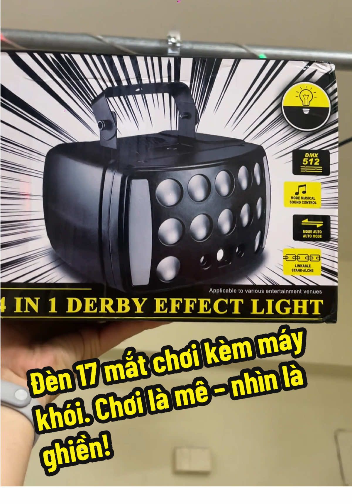 Đèn 17 mắt chơi kèm máy khói mini: Chơi là mê – nhìn là ghiền! #denkaraoke #dennhaytheonhac #denbayphong #denbayphong 