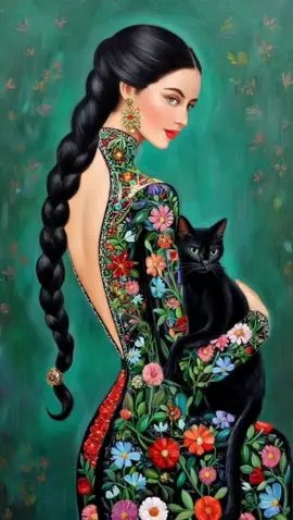 Beauty 🩷 #aiart #cats #ilovecats #painting #aiartist #fyp #aianimation 