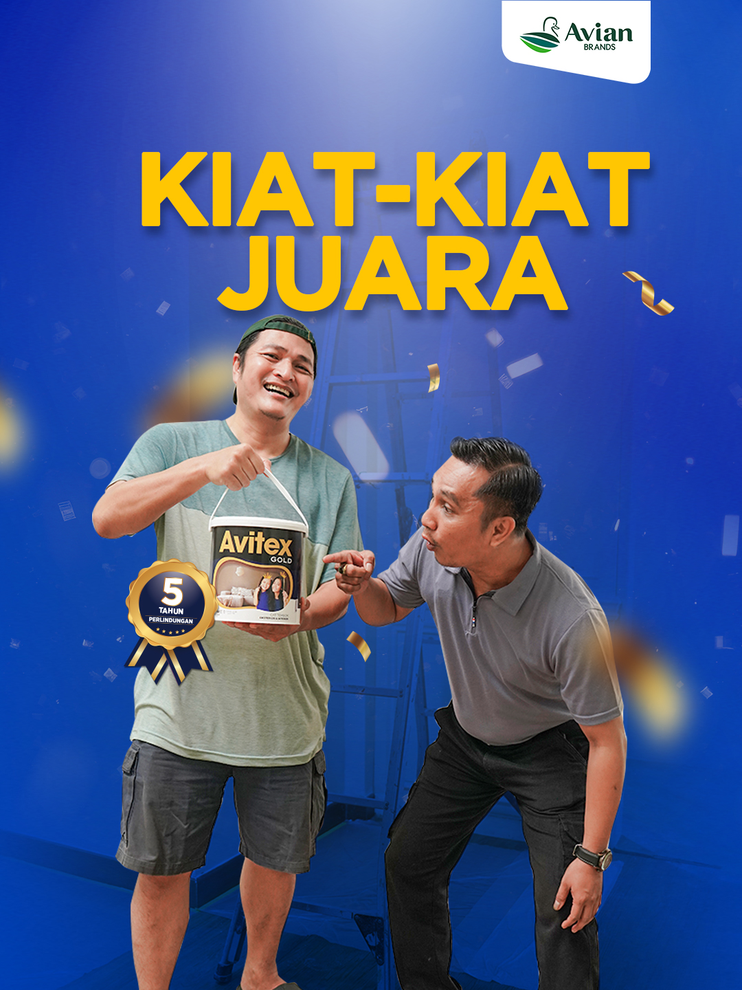 Avitex Gold, cat multifungsi juaranya cat tembok. Mampu menutup ketidaksempurnaan pada tembok dan punya daya tahan sangat baik membuat Avitex Gold sangat cocok diaplikasikan di tembok eksterior maupun interior. Dengan lebih dari 10.000 warna pilihan, bikin rumah menjadi lebih berwarna. Avitex Gold Juara di Eksterior, Juara di Interior. #AvianBrands #PercayaAvianBrands #AvitexGold #JuaranyaCatTembok #JadiJuara