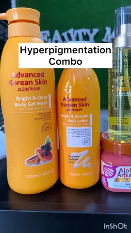Whether you desire a brighter, smoother or Eventone complexion, the Advanced Korean Skin, has something for you. Choose any of the combos based on your skin issue, use continuously for 6weeks, you will see the desired result. —————- PRICE:  Advanced Korean 15,000 each Body oil 12,000 Alpha Arbutin scrub 8,000 Dr Teals Scrub 14,000 ——— Available online www.beautymartng.com and in store at 2 Ajao street, along Olufemi Street, off Ogunlana Drive, Surulere.