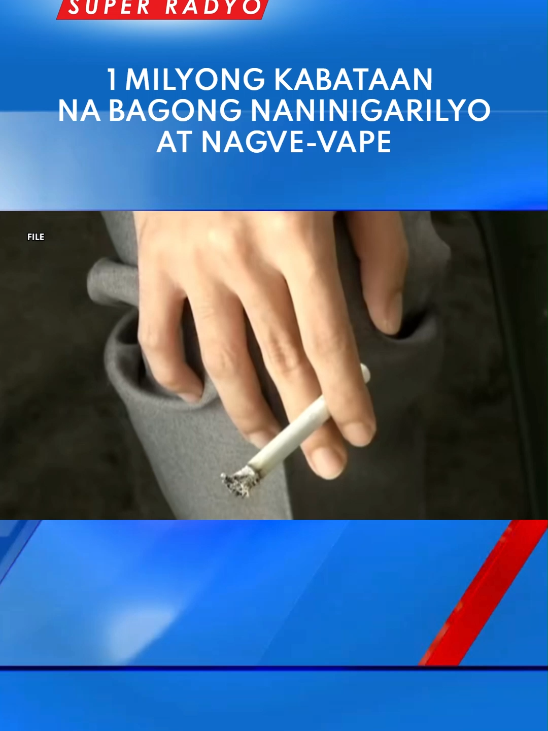 1 milyong kabataan na bagong naninigarilyo at negve-vape, naitala batay sa pag-aaral ng Food and Nutrition Research Institute ng Department of Science and Technology (DOST-FNRI). #dzbb #tiktoknewsph #breakingnewsph #foryou #flashreport #fyp #fypシ゚