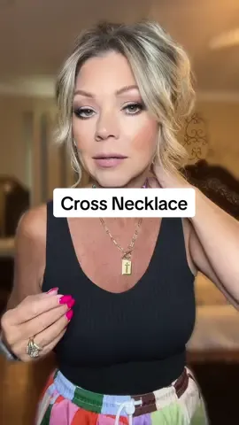 Now I see why this necklace has gone viral. #necklace #cross #jesus #religious #chain #jewelry #viralnecklace #giftsforher #over50 #paperclip #paperclipchain 