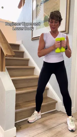 **Beginner Lower and Upper Body Workout**   Perform 10 reps for 3 sets.   I am using 5 lbs (2 kg).#fyp #foryou #reels #tiktok #reels #consistency #homegym #healthjourney #strong #Fitness #foryourpage 