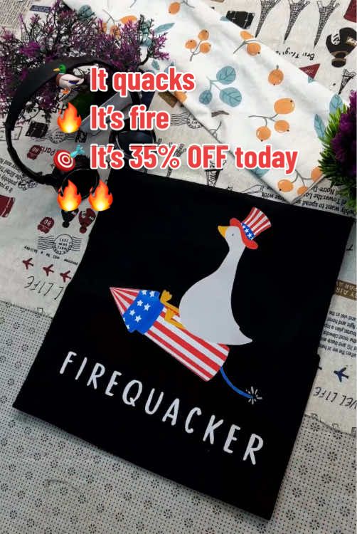 Not a firecracker. Not a duck. It’s a freakin’ FIREQUACK 💥🦆. Tap to get yours before it explodes 💣 #firequacker #4thofjuly #4thofjulyoutfit #4thofjulyparty #fourthofjuly #independencedayshirt #firequackertheduck #memetshirts #tshirt #merica #patriotic #patrioticgoose #sillygoose 