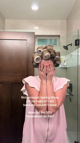 Like sleeping on a bed of nails #rollers #blowout #curlyhair #hairrollers