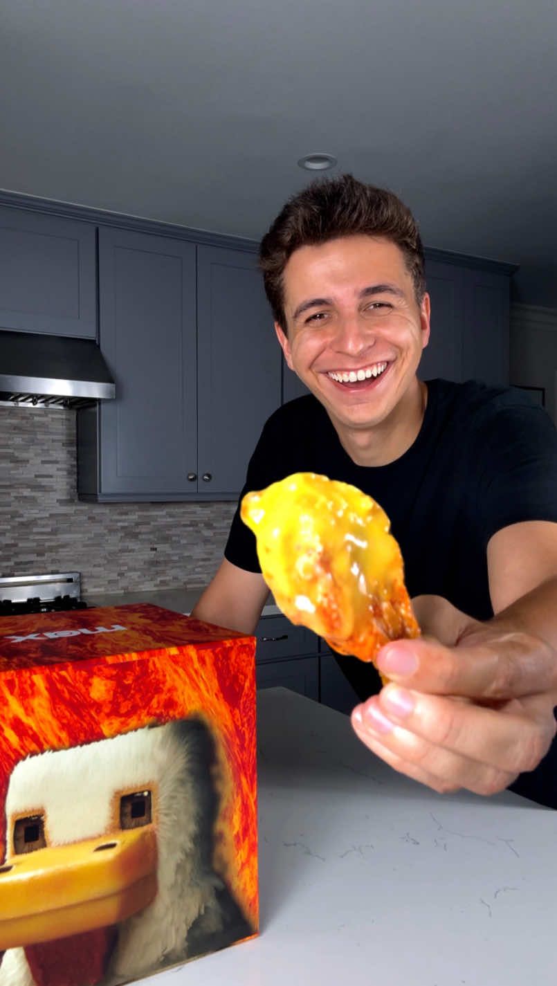 I was sent LAVA CHICKEN from A Minecraft Movie 🍗🔥 #MaxPartner Huge thank you to @Max for celebrating the launch of A Minecraft Movie with me. Make sure to check it out now streaming on Max #aminecraftmovie #lavachicken #food #Foodie #challenge #jackblack #steve #unboxing