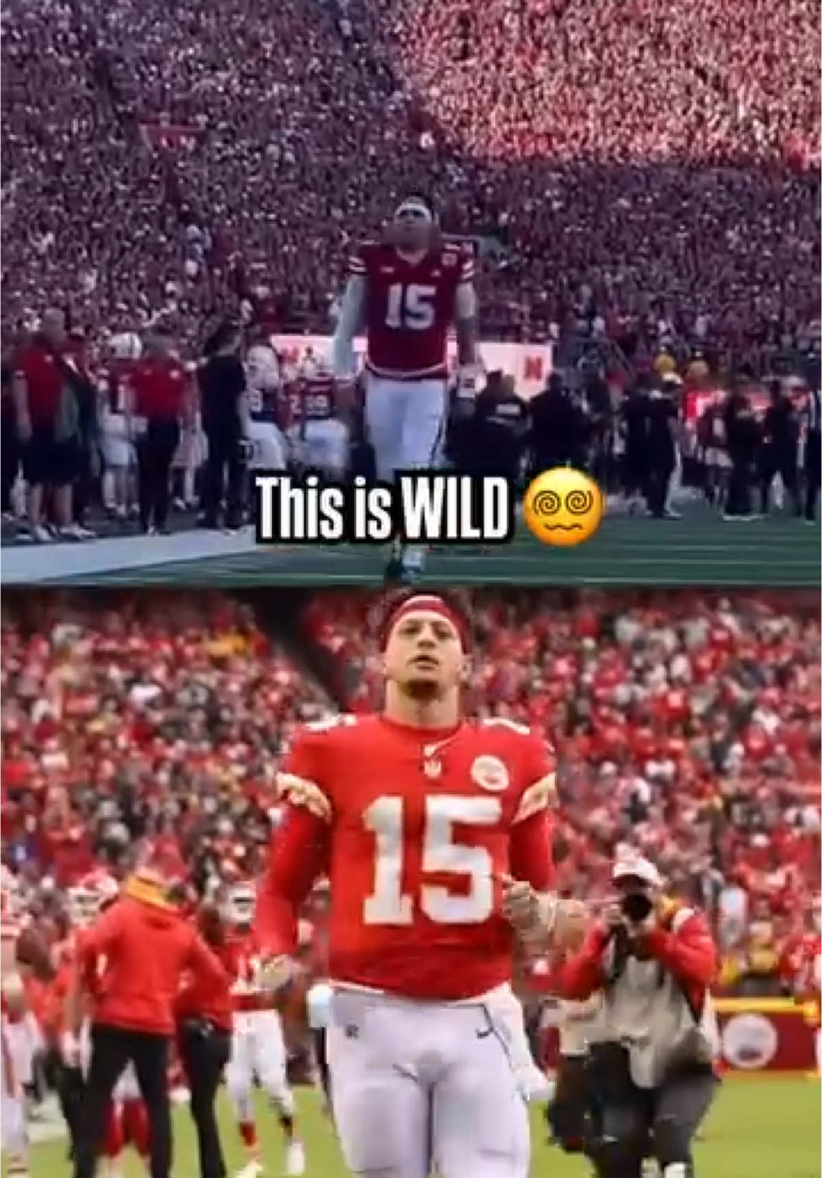 This side by side of Dylan Raiola and Patrick Mahomes is WILD 🤯 #nebraska #kansascity #chiefs #mahomes 