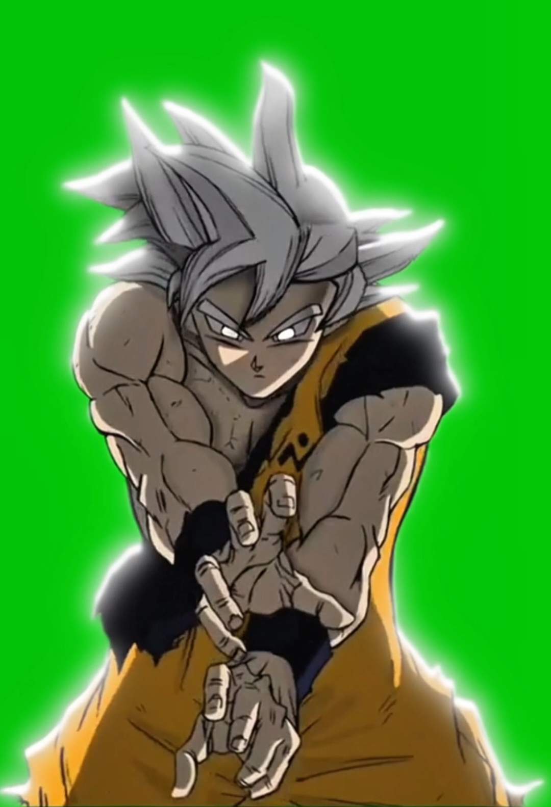 Goku green screen 4k com countor light #animation #manga #anime #goku #dragonball #alightmotion_edit #capcut_edit 