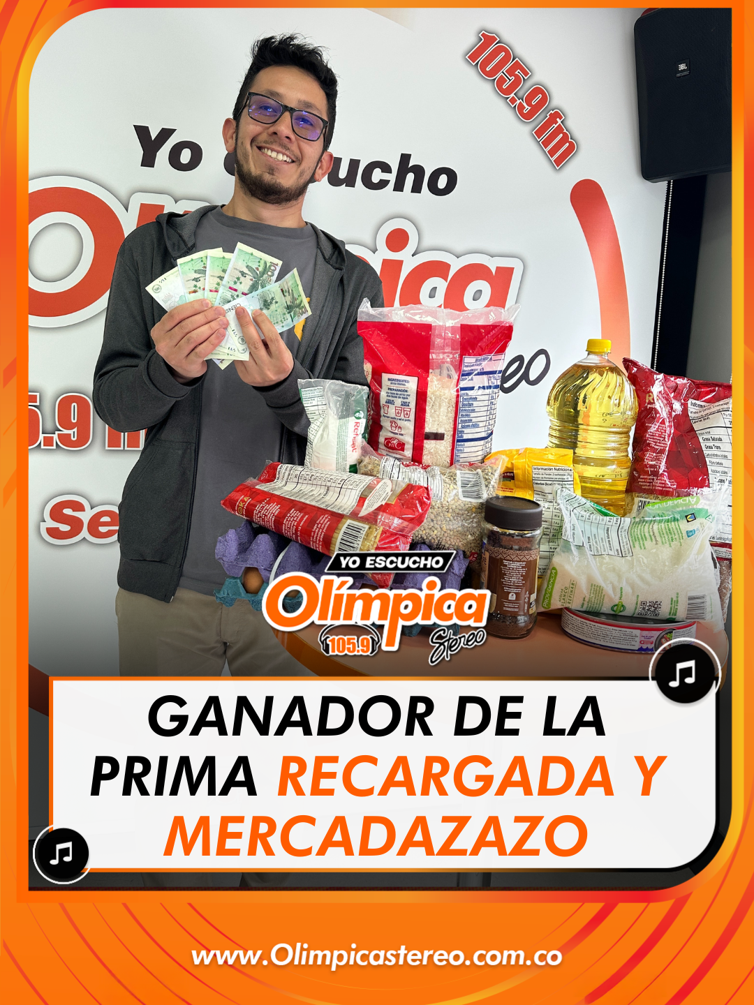 💥 ¡En Olímpica Stéreo seguimos premiando a nuestros oyentes! Llega la Maratón de Prima Recargada 💰 y el gran Mercadazazo 🛒 🎧 Escúchanos todos los días porque en cualquier momento podrías ganar una prima o un mercado para tu casa. ¡Así de fácil, así de bueno! 🔥 #PrimaRecargada #Mercadazazo #GanaConOlímpica