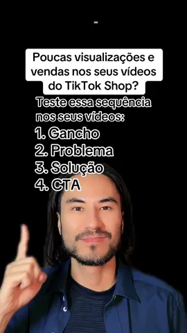 Vejo muitos Vendedores e Criadores do TikTok Shop com dificuldades pra fazer as primeiras vendas e continuar vendendo. Uma das soluções pra aumentar a entrega e fazer mais vendas está na sequência do vídeo. Use esse formato: 1. GANCHO: essa é a etapa principal. Se você não ganhar a atenção nos primeiros segundos, as pessoas pulam seu vídeo 2. PROBLEMA: lembre a pessoa do problema que ela enfrenta no dia a dia 3. SOLUÇÃO: apresente a solução através do produto 4. CTA: agora é a hora de direcionar os interessados para o carrinho laranja do seu vídeo Essa sequência prende a atenção e o foco, fazendo com que mais pessoas assistam seu vídeo até o final.  Aplique e depois volte aqui pra me contar seus resultados.  E compartilhe com quem está se dedicando no TikTok Shop mas ainda não tá conseguindo avançar. 😉 . .  . #tiktokshopchegou #tiktokshop #tiktokshopbrasil #criadortiktokshop #