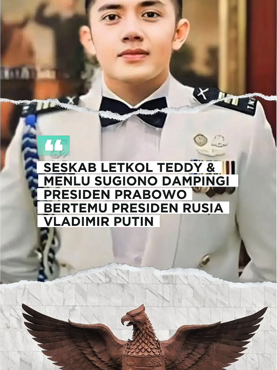 Seskab Letkol Teddy Indra Wijaya dan Menlu Sugiono dampingi Presiden Prabowo saat bertemu dengan Presiden Rusia, Vladimir Putin🦅🇷🇺🇮🇩✨ #rusia #russia #vladimirputin #putin #prabowosubianto #prabowo #letkolteddy #letkolteddyindrawijaya #seskab #seskabprogresif #seskabgantengabdinegara #teddyindrawijaya #sekretariatkabinet #beritatiktok #fypviralシ #foryou #fyp #fypindonesia 