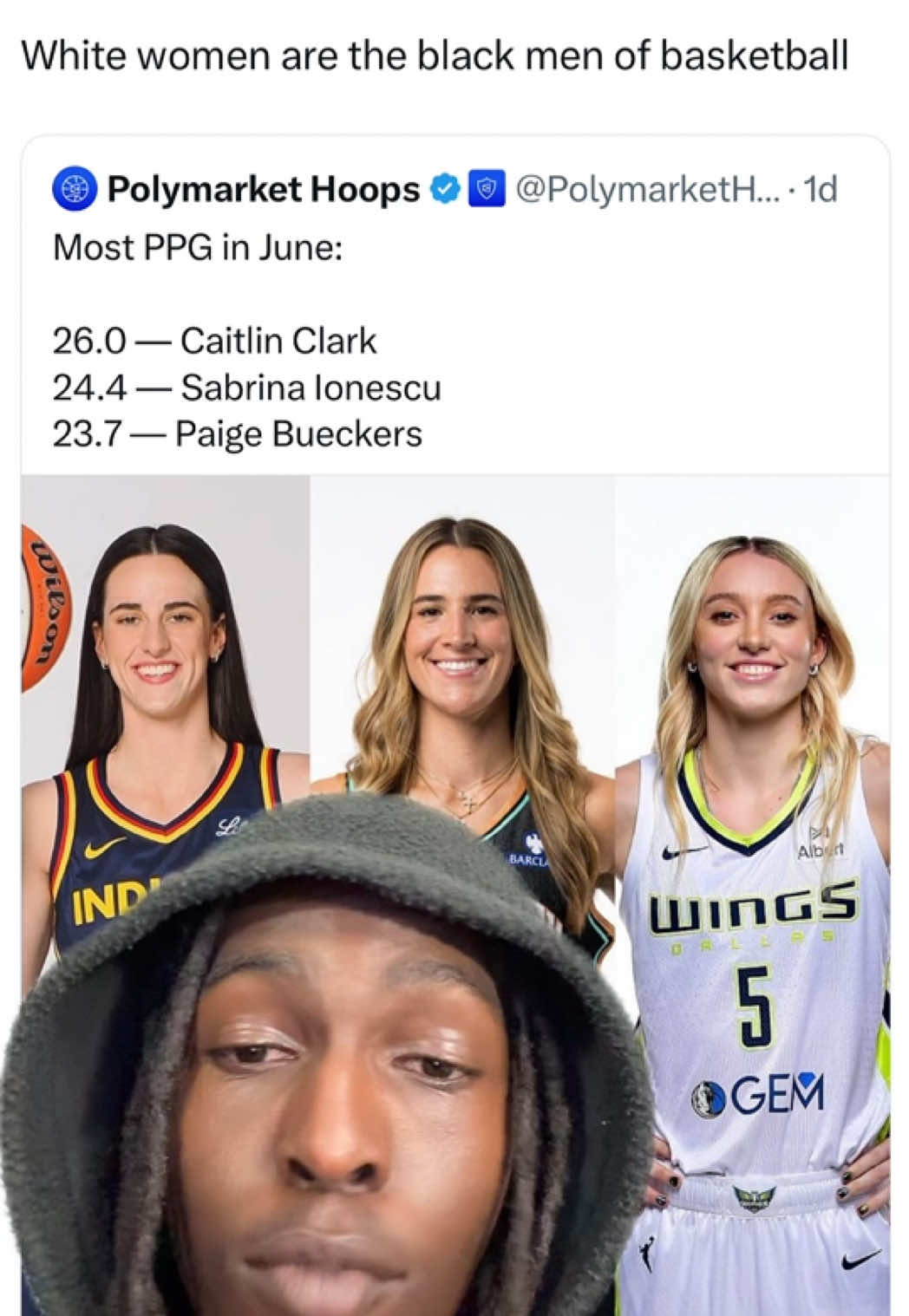 Trolling at its finest 😂‼️ #NBA #WNBA #basketball #hoops #race #caitlinclark #silkhoops #paigebueckers 