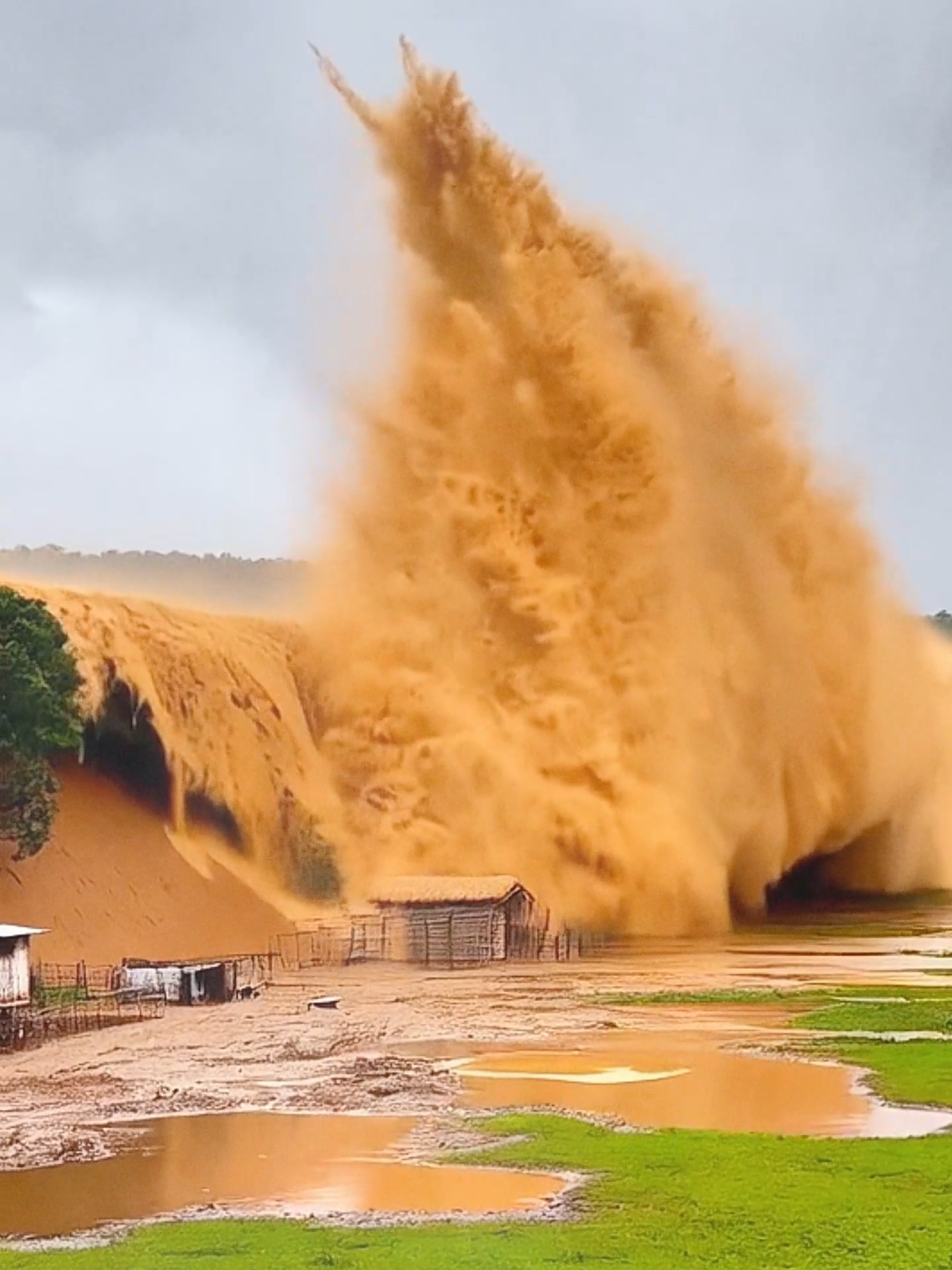 Enxurrada brutal devasta floresta e fazenda na zona rural #disaster #flashflood #flood #shorts #foryoupage