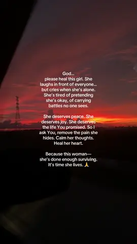 To the girl fighting silent battles… this is for you. May healing and peace finally find you. 🤍 #spokenword #fyp #healing #sunset #myprayer 
