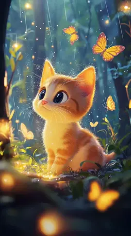 Live Wallpaper 4K - Anime Kitten Cartoon Magical Butterfly 🐱🩷 #wallpaper #livewallpaper #4k #kitten #cuteanimation #aivideo #midjourneyvideo #midjourney 