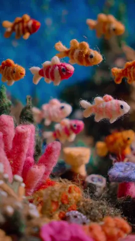 Feel the healing power of the ocean 🌊🐟 #animation #needlefelt #calming #cozy #ocean #fish #animals #satisfying 