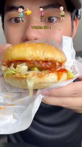 Burger Jajanan sd #kohdadu #mukbang #foodchallenge 