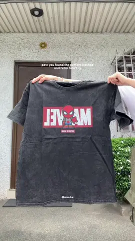 a must have retro t-shirt— ang ganda at ang kapal ng tela, comfy pa suotin 🫶💯 #retroshirt #washedshirt #retrooutfit #outfitideas 