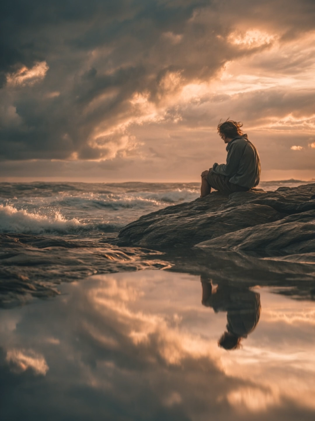 BONARDI AI - Wings Unchained  A cinematic and emotional scene of a young man sitting silently on the edge of the ocean, lost in thought. As the waves crash gently and the sky grows heavy, the feeling of loneliness and reflection deepens. The mood is perfectly underscored by a melancholic soundtrack generated with Suno AI — a fusion of human emotion and artificial creativity. This short captures the quiet beauty of sadness and solitude. Кінематографічна й емоційна сцена молодого чоловіка, який мовчки сидить на краю океану, занурений у власні думки. М’який прибій та важке небо поглиблюють відчуття самотності й внутрішньої рефлексії. Настрій тонко підкреслено меланхолійною музикою, створеною за допомогою Suno AI — симбіозом людських емоцій і штучної креативності. Цей короткий фільм фіксує тиху красу смутку й усамітнення. 🎵 Music by: Suno AI 🎬 Visual: Bonardi AI 📍Theme: Loneliness, Ocean, Emotional reflection #OceanVibes #SunoAI #EmotionalShort #LonelySoul #SadAesthetic #AIMusic #AIshortfilm #MelancholyMood #WavesOfEmotion #BonardiAI #AICinema #SunoSoundtrack #shorts #AIvisuals #chatgpt #klingai #filmora