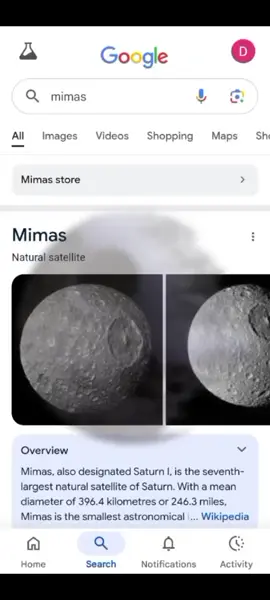 AM PLANNING TO BUILD ANOTHER DEATH STAR BWEHEHE// BRO, AM SUPER ADDICTED TO STAR WARS AND THINK MIMAS IS A DEATH STAR(LITERALLY AM PROUD TO YELL THE ANSWER 