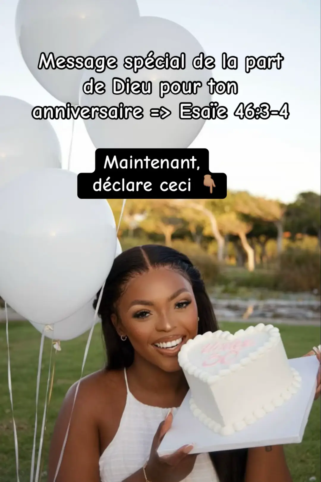Esaïe 46:3 Écoutez-moi, maison de Jacob, Et vous tous, restes de la maison d'Israël, Vous que j'ai pris à ma charge dès votre origine, Que j'ai portés dès votre naissance! Esaïe 46:4 Jusqu'à votre vieillesse je serai le même, Jusqu'à votre vieillesse je vous soutiendrai; Je l'ai fait, et je veux encore vous porter, Vous soutenir et vous sauver.  Amen 🙏🏾 #worship #christiantok #anniversary #birthday 
