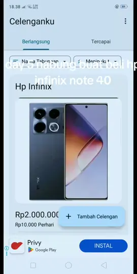 day 5 nabung buat beli HP infinix note 40  #hpinfinixnote40 #kingfinix #bismilahrame☺️ #bismilahfypシ 