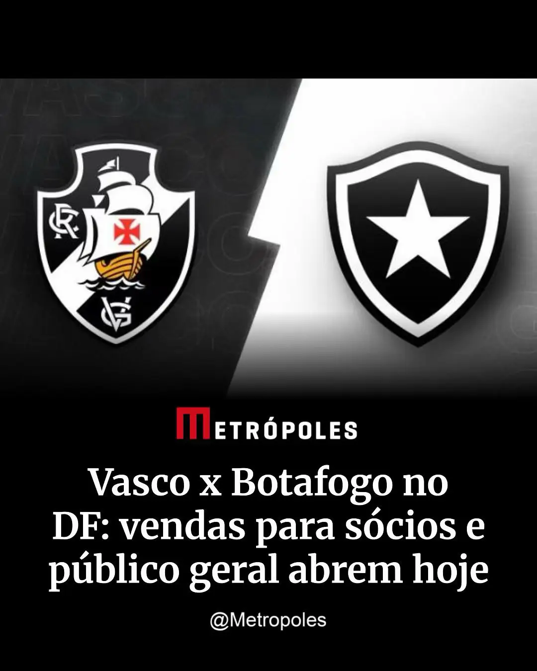 O #DistritoFederal receberá um clássico de grande rivalidade do futebol carioca. #Vasco e #Botafogo se enfrentam no dia 12 de julho, um sábado, na Arena BRB Mané Garrincha, pela 13ª rodada do #CampeonatoBrasileiro. A partida é uma realização #MetrópolesSports. E os ingressos para este jogão estarão disponíveis a partir deste sábado (21/6), às 14h, para o público geral e os sócio-torcedores do Gigante da Colina. A venda de ingressos para este grande duelo começou na quarta-feira (18/6), com a comercialização para clientes BRB. O Metrópoles criou uma página especial, com todas as informações sobre o jogo e as entradas. Atual campeão do Brasileirão e da Libertadores, o Botafogo é o 8º colocado no campeonato nacional, com 18 pontos conquistados. Já o Vasco figura na 13ª colocação, com 13 pontos. O Gigante da Colina conta os serviços de Pablo Vegetti, vice-artilheiro da competição, com oito gols. O duelo em Brasília deve marcar o primeiro jogo do Botafogo após a disputa do Mundial de Clubes da Fifa, nos Estados Unidos. A realização do clássico, logo após o torneio, dependerá da campanha do Glorioso durante a Copa do Mundo de Clubes. No momento, a equipe de Renato Paiva ocupa a liderança do Grupo B. #SportsNews 