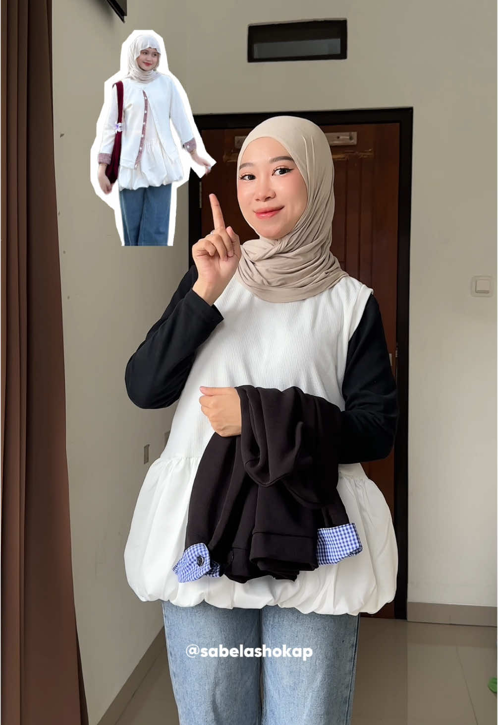 Jujur aku suka banget sama outfit kali ini balloon top with cardigan dari mybamus! ✨ #outfit #outfitideas #dressoverjeans #cardigan #cardiganoutfit #cardiganknit #mybamus 