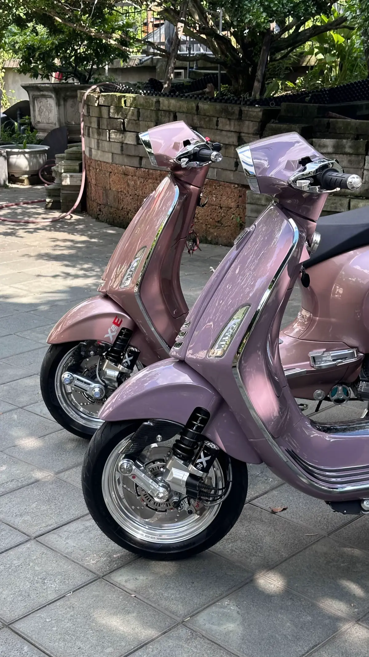 Vespa Viollet and Pink Porsche  #southscootervietnam🇻🇳 #xuhuong #vespa #vespaindonesia 