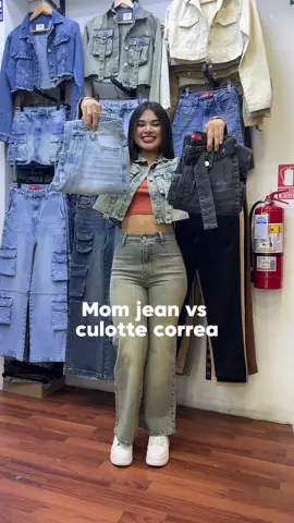 Mom jean vs Culotte correa 🤔 ¿Cual te gusto más? 👖 #galeriamonarca219 #lakoketac05 #pudesajeans #jeansperu #azulcristal #gamarra 