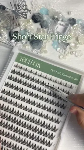 Short Star Fringe ✨8-14mm. Very cute! #youlucklash #diylashes #lashextensions #diylashextensions #videowave #lashes 