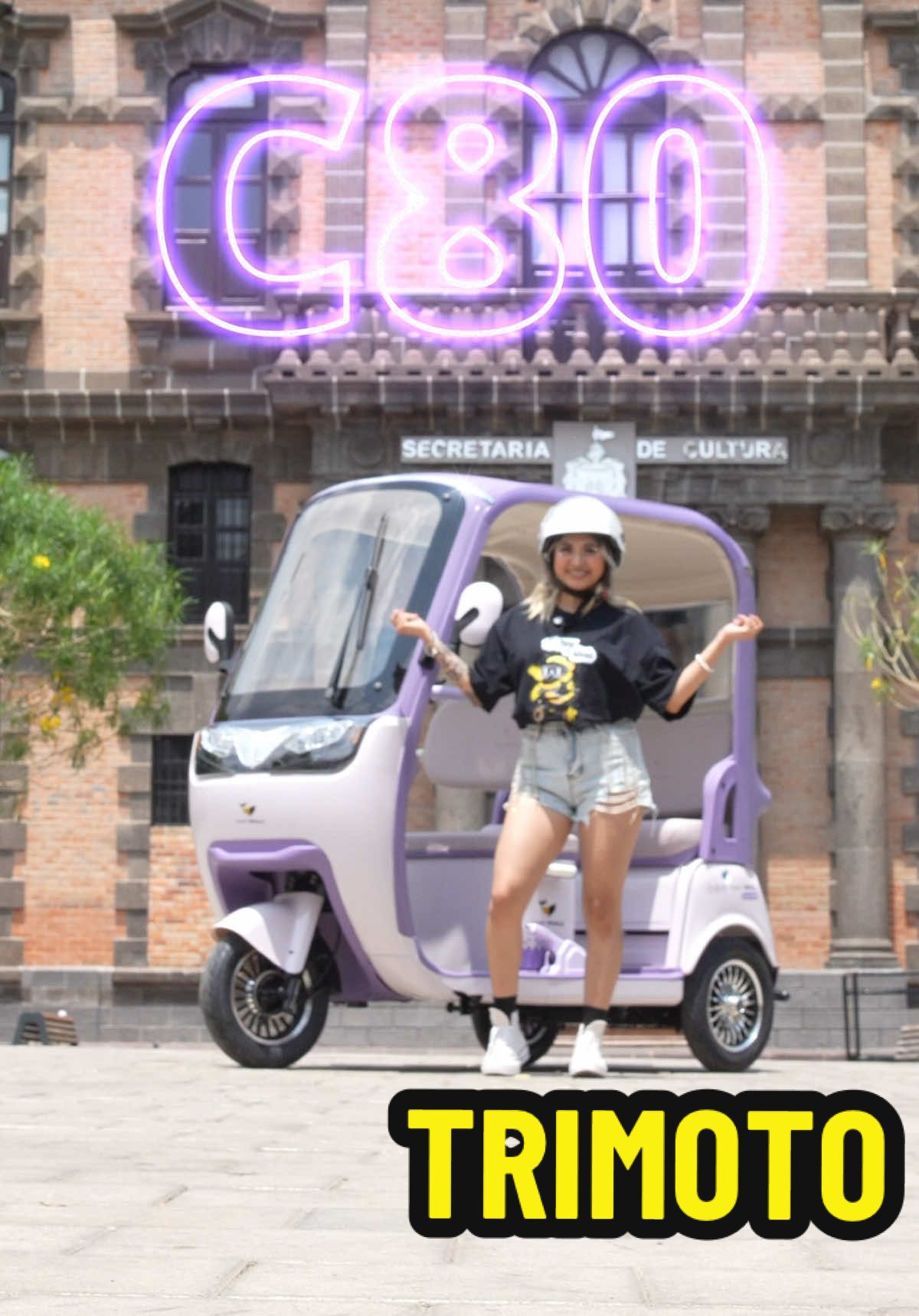 Una trimoto lujosa e increíble para ti 💜✨🥰 #trimotoelectrica #c80 #honeywhale #triciclo 