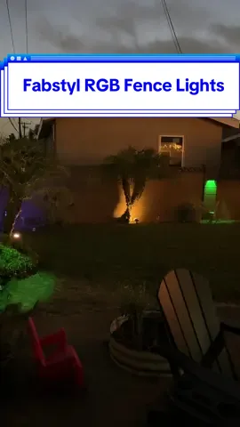 Luxury backyard vibes but on a budget #fabstyl #rgblights #solarlight #backyardlights #outdoorsolarlight #walllights #fencelights #TikTokShopSummerTurnUp #tiktokshopcreatorpicks #lovemyhome 