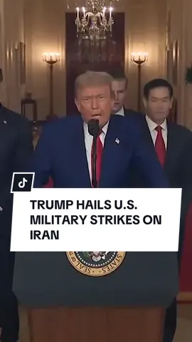 US President Donald Trump has spoken after American military forces bombed three nuclear sites across Iran, in a horror escalation of events in the Middle East. Trump called the strikes a 