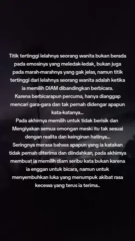 Titik Tertinggi Lelahnya Seorang perempuan Adalah Diam Tanpa Kata#foryou #foryoupage #foryourpage #foryoupageofficiall #foryoupage❤️❤️ #masukberandafyp #quoteoftheday #fyppppppppppppppppppppppp #fypviral #katakata #fypage #fypvviralシ #fypviraltiktok #quotes #quotestory #galau #galau 