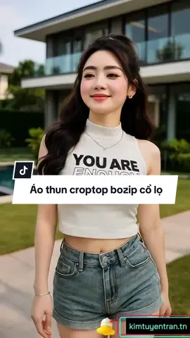 Áo thun croptop cổ lọ trơn và in chữ top women #aothuncolo #aothun #aocroptop #aothuncroptop #topwomen2025 #xuhuong #viralvideo 