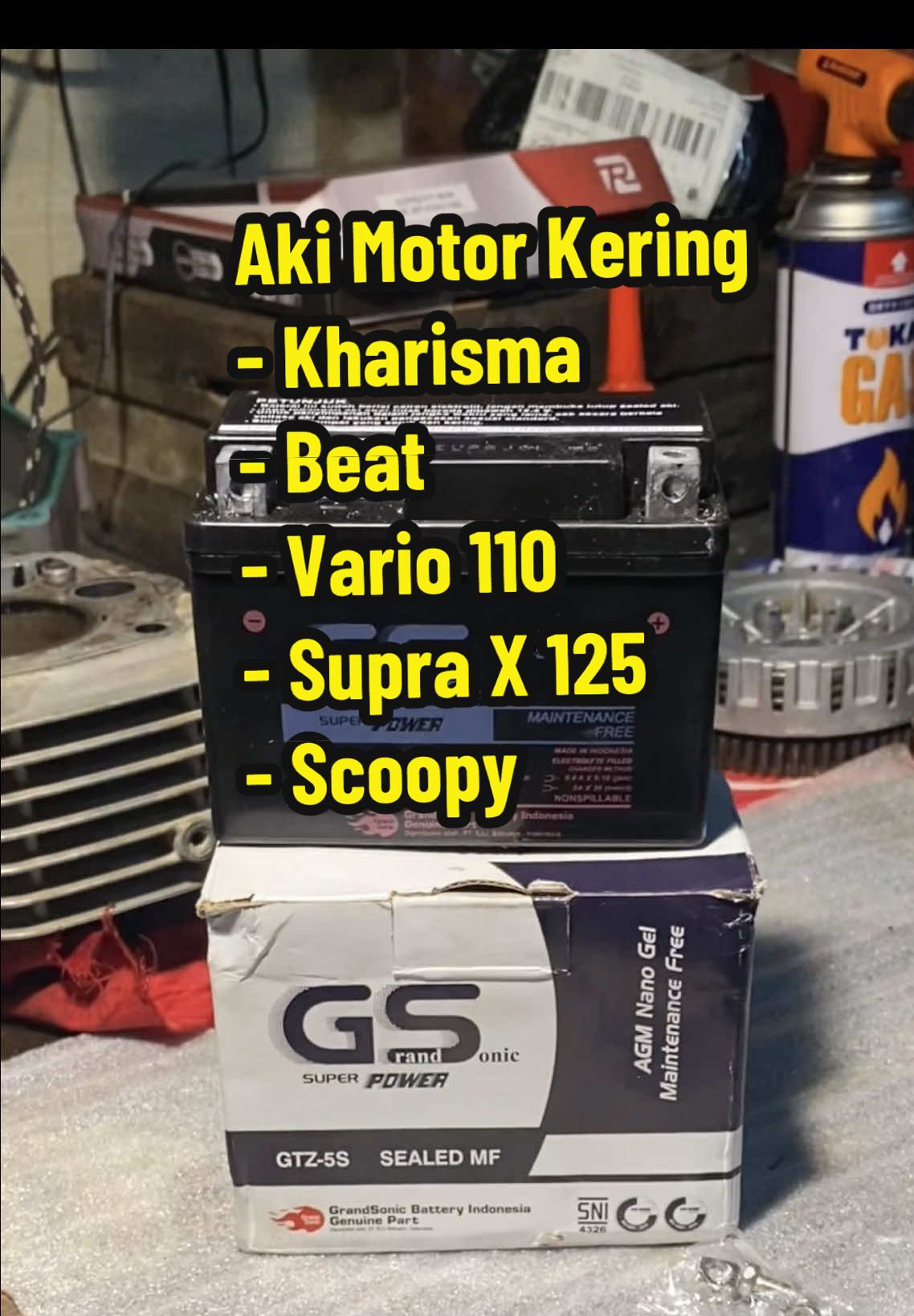 Aki Motor GTZ5S MF Aki Kering Honda Kharisma Motor Honda Beat Vario 110 Supra X 125 Scoopy Spacy Blade Revo New Mega Pro #karisma #beat #kharisma #vario110karbu #vario110karbu #scoopy #supra #suprax125 #byson #revo #megapro 