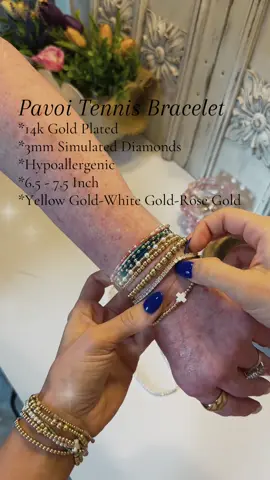Tennis Bracelet @PAVOI  #gorgeousbling #14kgoldplated  #hypoallergenic  #3mmsimulateddiamonds 