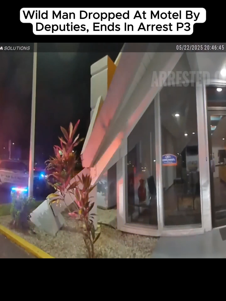 Wild Man Dropped At Motel By Deputies, Ends In Arrest#fyp #cops #police #bodycam #cam #usa #fy