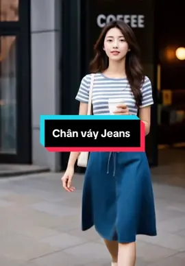Chân váy Jeans cạp cao #trend #xuhướng #viral #thoitrang #thoitrangnu 