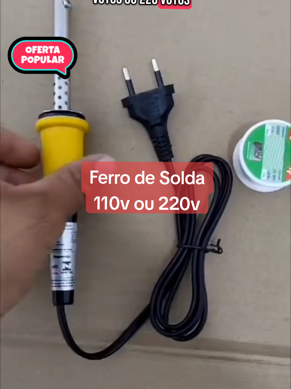 kit Ferro de Solda 110v ou 220v Mais a Estanho 