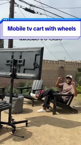 Great for movie nights or sports games outside #mobiletvcart #tvcart #tvstand #mobiletvstand #tvmount #rollingtv #TikTokShopSummerTurnUp #tiktokshopcreatorpicks #lovemyhome 