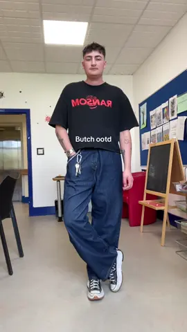 This fit low key matches the room perfectly #lesbian #butch #lgbt #transmasc #mascfashion #OOTD 
