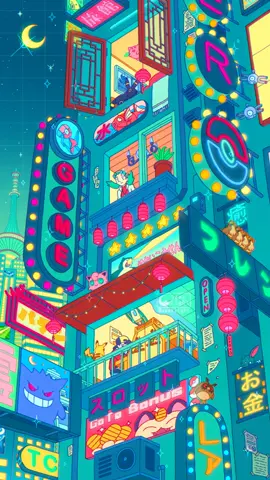 'Game Corner'🎰(Saves&Reposts Appreciated!💗) Anyone else spend hours at the game corners trying to get a porygon/dratini? 😂 Live wallpapers at Patreon & Prints at online store later! #pokemon #pokemonart #wallpapers 