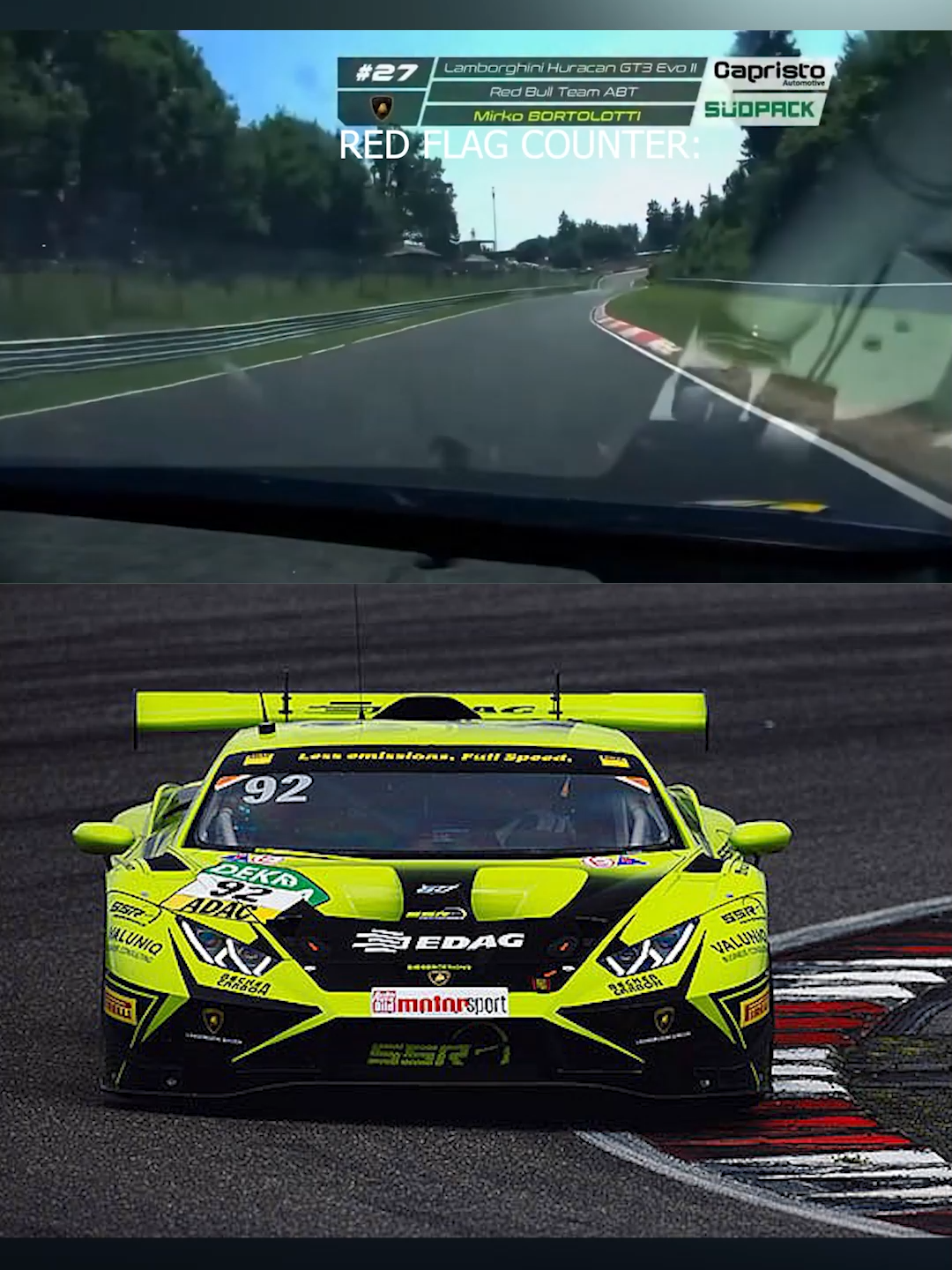 Lamborghini ace Mirko Bortolotti found himself in hot water with officials after he failed to slow under red flags during qualifying for the 24 Hours of Nurburgring. #tik_tok #t #fyp #f #fyppppppppppppppppppppppp #fürdich #foru #racing #nordschleife #nurburgring #Motorsport #24hnurburgring #mirkobortolotti #lamborghinihuracan #gt3#dtm #