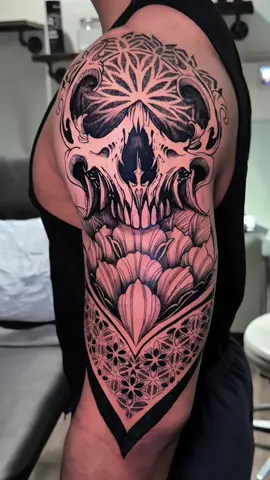 The first 2 sessions we did of this whole sleeve project (12 hours). Still some work to do, I’m excited about this showing you the final results. I’m a tattoo artist from Milwaukee Wisconsin. If you’re looking for something like this, send me a message. IG chita.ttoo  #CapCut #milwaukee #Tatcha #tattoo #sleevetattoo #blackworktattoo #tribaltattoo 