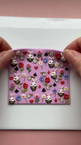 The Alice Slab🥹✨🎀 Just dropped the earrings for this slab!👀 #polymerclay #artistsoftiktok #artwork #polymerclayearrings #clayslab #fyp 