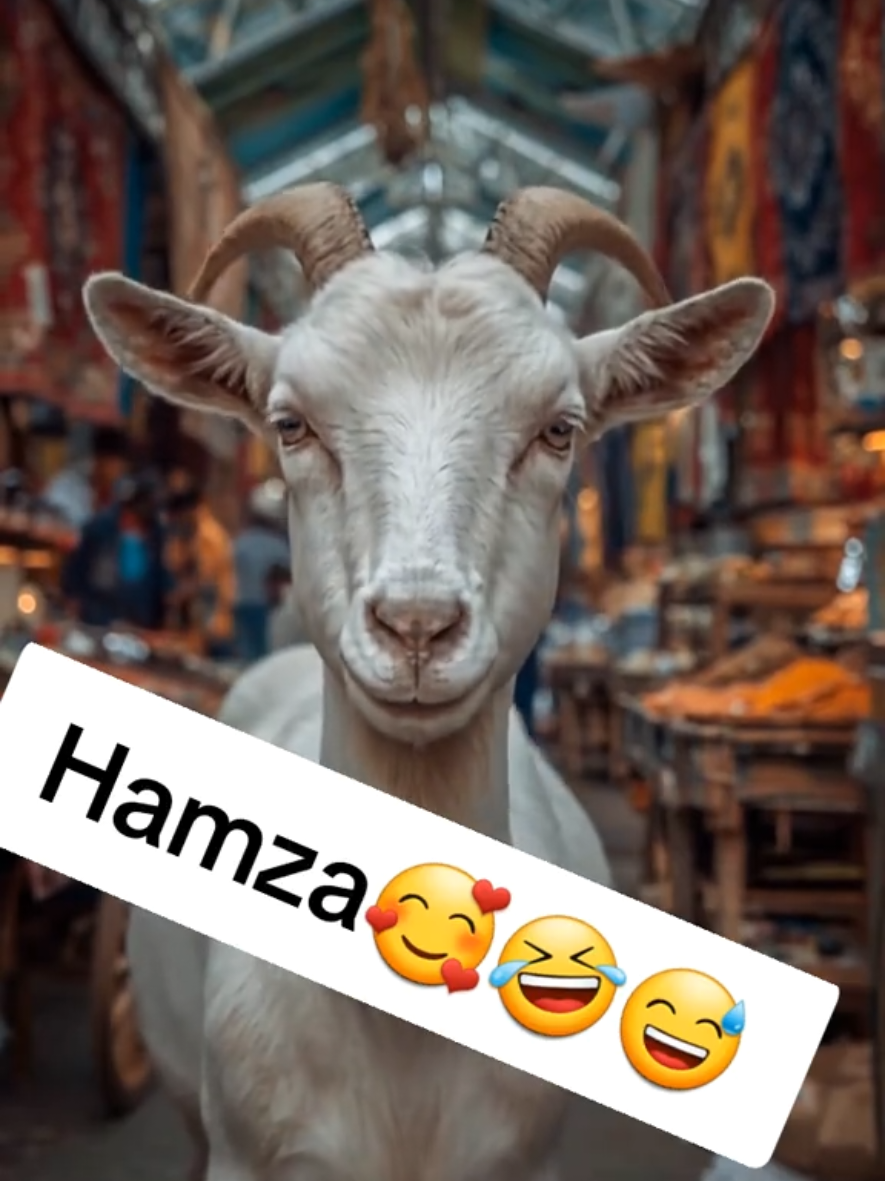 Goat calling Hamza name at market#Goat calling#goat #funny #viral #trending #muslimboynames name#foryoupage #bakra #funny 