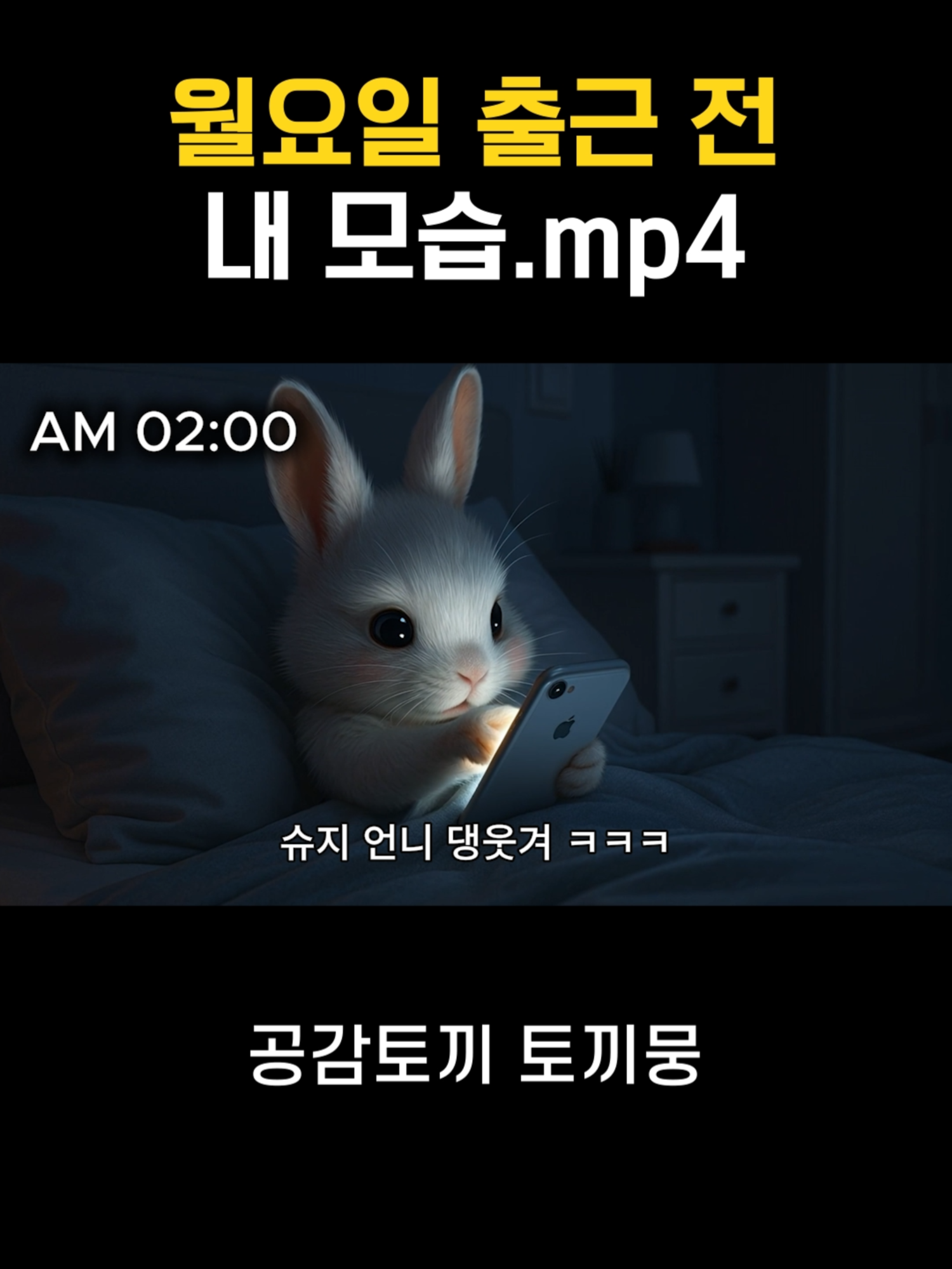 주말이 끝나지 않았으면 좋겠어.. #직장인 #공감 #토끼 #AI #Tiktokmeme