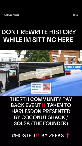 You will not rewrite my history as if it’s YOUR STORY Some Christopher Columbus ting.  #harlesdencommunitypayback 